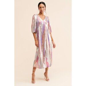 SALTWATER LUXE Women's Turner Midi Dress Size S In Silver